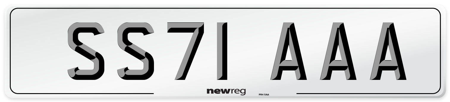 SS71 AAA Number Plate from New Reg